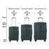 3PCS Luggage Suitcase Set Travel TSA Lock Storage ABS Case Green