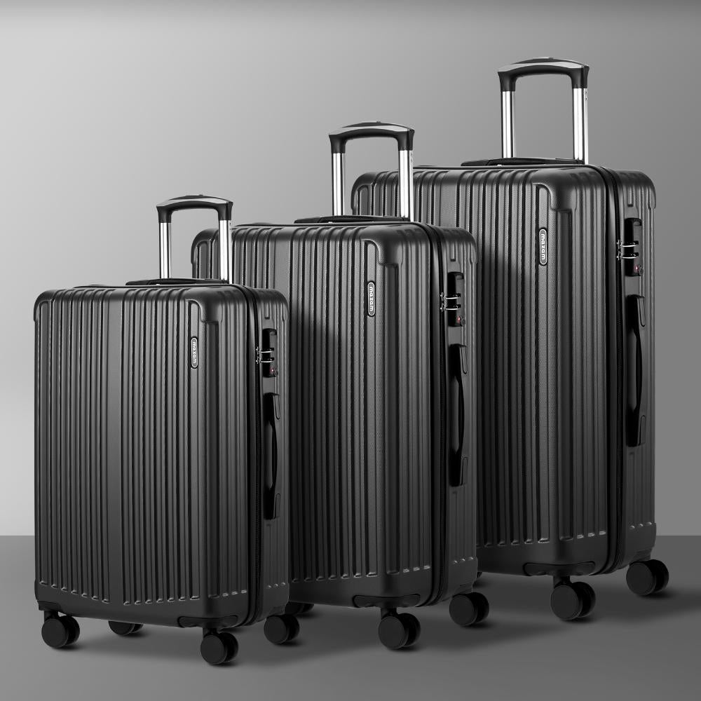 3PCS Luggage Set Travel TSA Lock ABS Case Grey