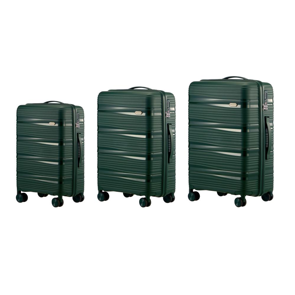 3PCS Luggage Suitcase Set PP Case TSA Lock Green