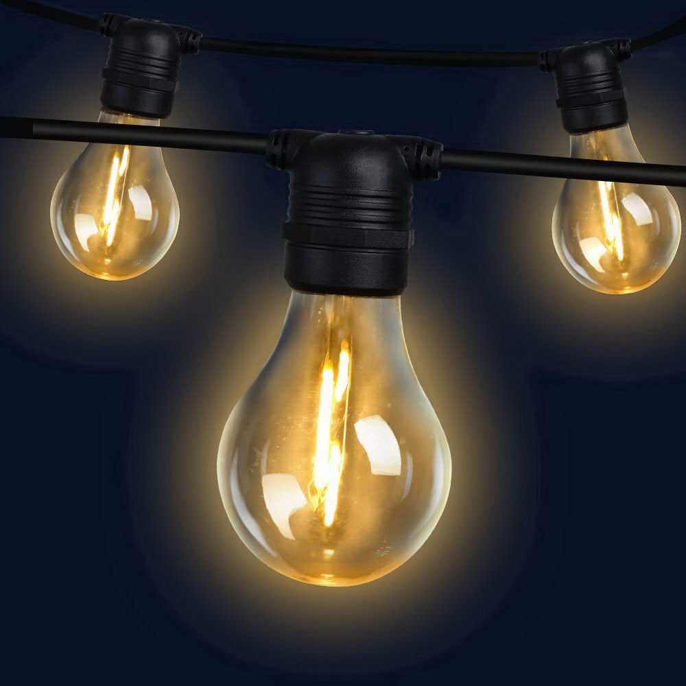 41m Outdoor Festoon String Lights 40 LED Bulbs Waterproof Warm White