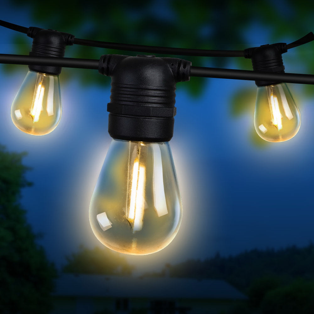 59M 60 Bulb LED Festoon String Lights Outdoor Garden Party Light Warm White