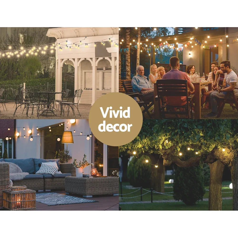 73m Festoon Lights Christmas Fairy String Lights Outdoor Party Garden Decor