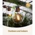 17m Solar Festoon Lights Outdoor LED String Lights Warm White Wedding Garden