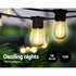 Solar Festoon String Lights Outdoor 17m Warm White Waterproof Garden