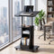 Mobile Podium Stand with Lockable Wheels Height Adjustable Laptop Desk Black