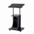 Mobile Podium Stand with Lockable Wheels Height Adjustable Laptop Desk Black