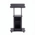 Mobile Podium Stand with Lockable Wheels Height Adjustable Laptop Desk Black