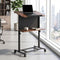 Mobile Lectern Podium Stand with Storage Shelf Height Adjustable Laptop Desk Black & Walnut