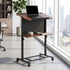 Mobile Lectern Podium Stand with Storage Shelf Height Adjustable Laptop Desk Black & Walnut