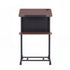 Mobile Lectern Podium Stand with Storage Shelf Height Adjustable Laptop Desk Black & Walnut