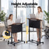 Mobile Lectern Podium Stand with Storage Shelf Height Adjustable Laptop Desk Black & Walnut