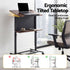 Mobile Lectern Podium Stand with Storage Shelf Height Adjustable Laptop Desk Black & Walnut