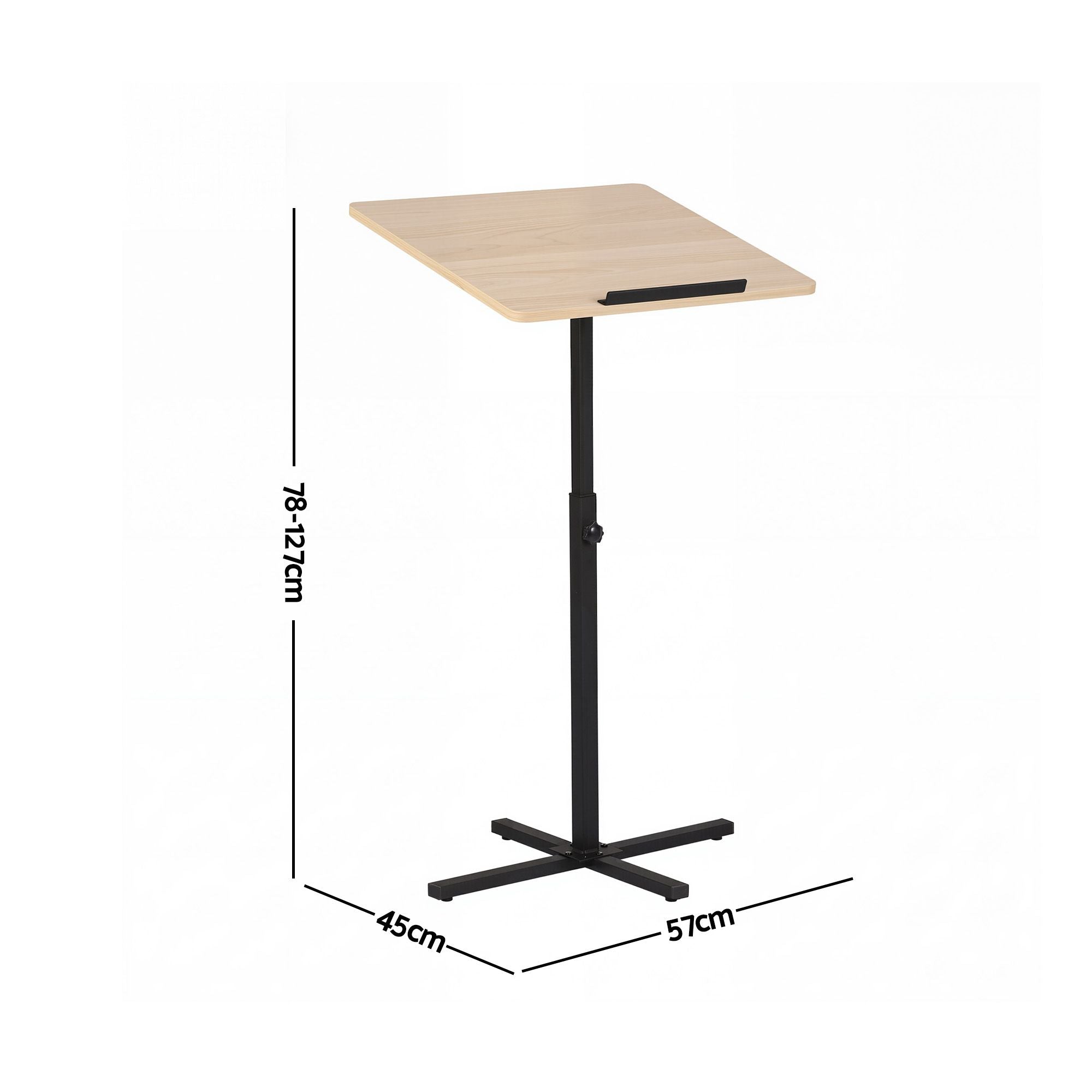 Artiss Lectern Podium Stand, Height Adjustable 78-127cm, Portable Laptop Desk