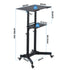 Artiss Mobile Lectern Stand, Adjustable Sit-to-Stand Presentation Podium w/ Wheels Black