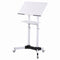Artiss Mobile Lectern Stand, Adjustable Sit-to-Stand Presentation Podium w/ Wheels White