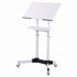 Artiss Mobile Lectern Stand, Adjustable Sit-to-Stand Presentation Podium w/ Wheels White