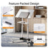 Artiss Mobile Lectern Stand, Adjustable Sit-to-Stand Presentation Podium w/ Wheels White