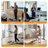 Mobile Lectern Stand Adjustable Sit-to-Stand Podium with Wheels in White
