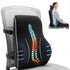 Artiss Ergonomic Lumbar Support Cushion for Office Chair and Car Memory Foam Lumbar Pillow for Back, Breathable Back Support Pillow with Adjustable Straps for Office Gaming Car Home
