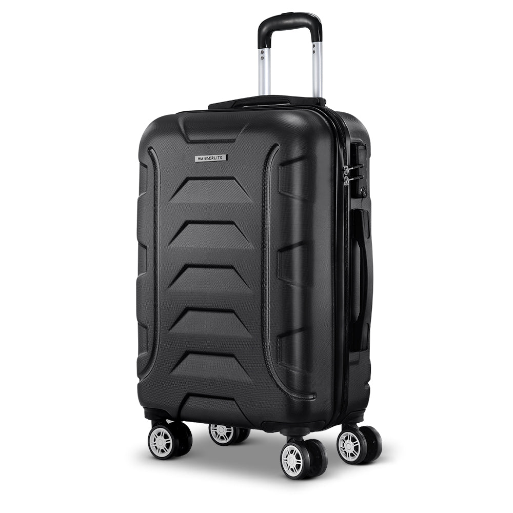 20" 55cm Luggage Trolley Travel Suitcase Set TSA Hard Case Lightweight Strap