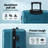 28" Luggage Suitcase Trolley Travel TSA Lightweight Hard Case Teal