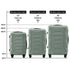 3pcs Luggage Suitcase Set Trolley Travel TSA Lightweight Hard Case Grey Green