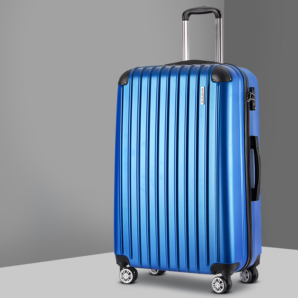 28" 75cm Luggage Trolley Travel Suitcase Set Carry On Hard Case TSA Lock Lightweight Blue