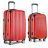 Wanderlite 2pc Luggage Trolley Travel Set Suitcase Carry On TSA Hard Case Lightweight Red