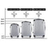 Wanderlite 3pc Luggage Trolley Travel Set Suitcase Carry On TSA Lock Hard Case Lightweight Silver