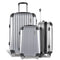 3pc Hard Shell Luggage Set TSA Lock Carry On Suitcase Silvera