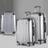 Wanderlite 3pc Luggage Trolley Travel Set Suitcase Carry On TSA Lock Hard Case Lightweight Silver