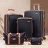 Wanderlite 5pcs Luggage Suitcase Set Trolley Travel TSA Lightweight Hard Case Black Brown