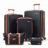 Wanderlite 5pcs Luggage Suitcase Set Trolley Travel TSA Lightweight Hard Case Black Brown