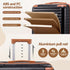 Wanderlite 5pcs Luggage Suitcase Set Trolley Travel TSA Lightweight Hard Case Black Brown