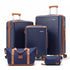 Wanderlite 5pcs Luggage Suitcase Set Trolley Travel TSA Lightweight Hard Case Navy Brown