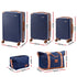 Wanderlite 5pcs Luggage Suitcase Set Trolley Travel TSA Lightweight Hard Case Navy Brown