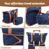 Wanderlite 5pcs Luggage Suitcase Set Trolley Travel TSA Lightweight Hard Case Navy Brown