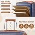 Wanderlite 5pcs Luggage Suitcase Set Trolley Travel TSA Lightweight Hard Case Navy Brown