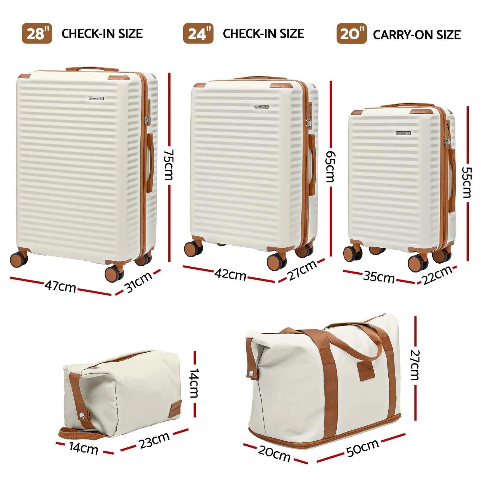 5pcs Luggage Suitcase Set Trolley Travel TSA Lightweight Hard Case