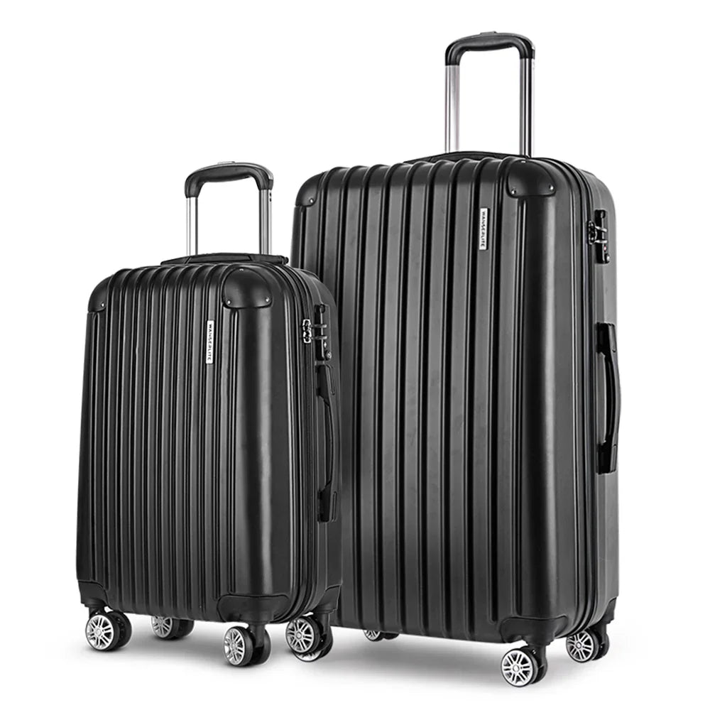 2 Piece Hard Shell Luggage Set Spinner Suitcase Trolley Black