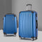 2pcs Luggage Trolley Set Travel Suitcase Carry On Hard Case Lightweight Blue