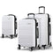 Wanderlite 3pc Luggage Trolley Set Suitcase Travel TSA Carry On Hard Case Lightweight White