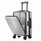 20" Luggage Suitcase Front Pocket Travel Carry On Dual TSA Silver