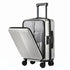 20" Luggage Suitcase Front Pocket Travel Carry On Dual TSA Silver