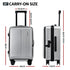 20" Luggage Suitcase Front Pocket Travel Carry On Dual TSA Silver