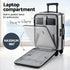 20" Luggage Suitcase Front Pocket Travel Carry On Dual TSA Silver