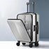 20" Luggage Suitcase Front Pocket Travel Carry On Dual TSA Silver