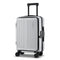 20" Luggage Suitcase Front Pocket Travel Carry On Dual TSA Silver