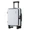 20" Luggage Suitcase Front Pocket Travel Carry On Dual TSA White