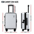 Wanderlite 20" Luggage Suitcase Front Pocket Travel Carry On Dual TSA White